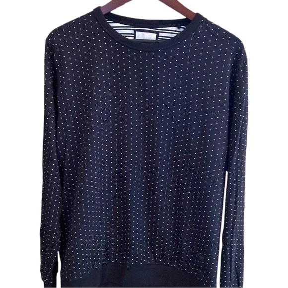 DENIM & Flower- Black & White Polka Dot Long Sleeve Shirt- size M - Picture 1 of 9